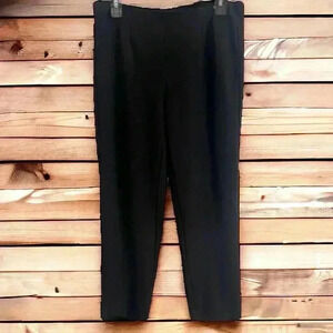 Tahari Women’s Petite Large black pull on straight leg dress pants.